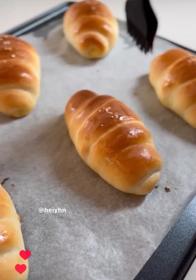 Baking Salted butter rolls